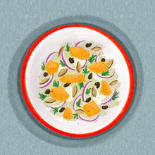 pumpkin quinoa almonds illustration