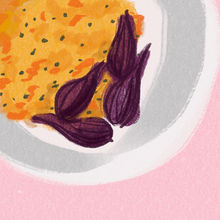 carrot mash with shallots illustration