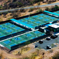 Drone shot of PB courts