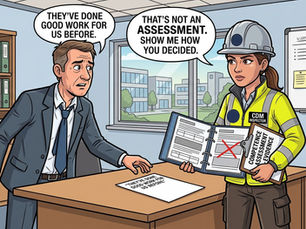 CDM inspector asking a client to evidence how they assessed duty holder competence