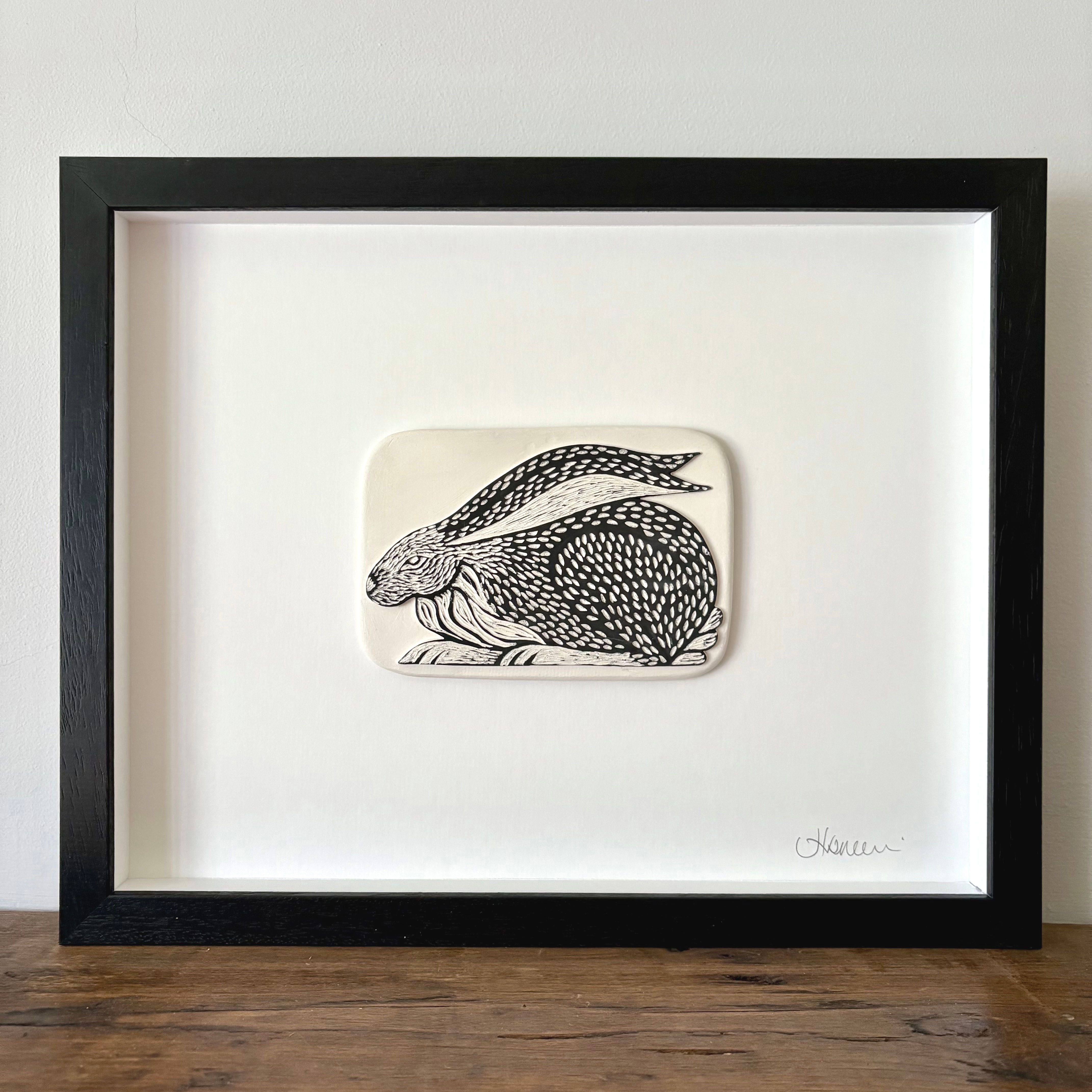 Sgraffito Crouching Hare