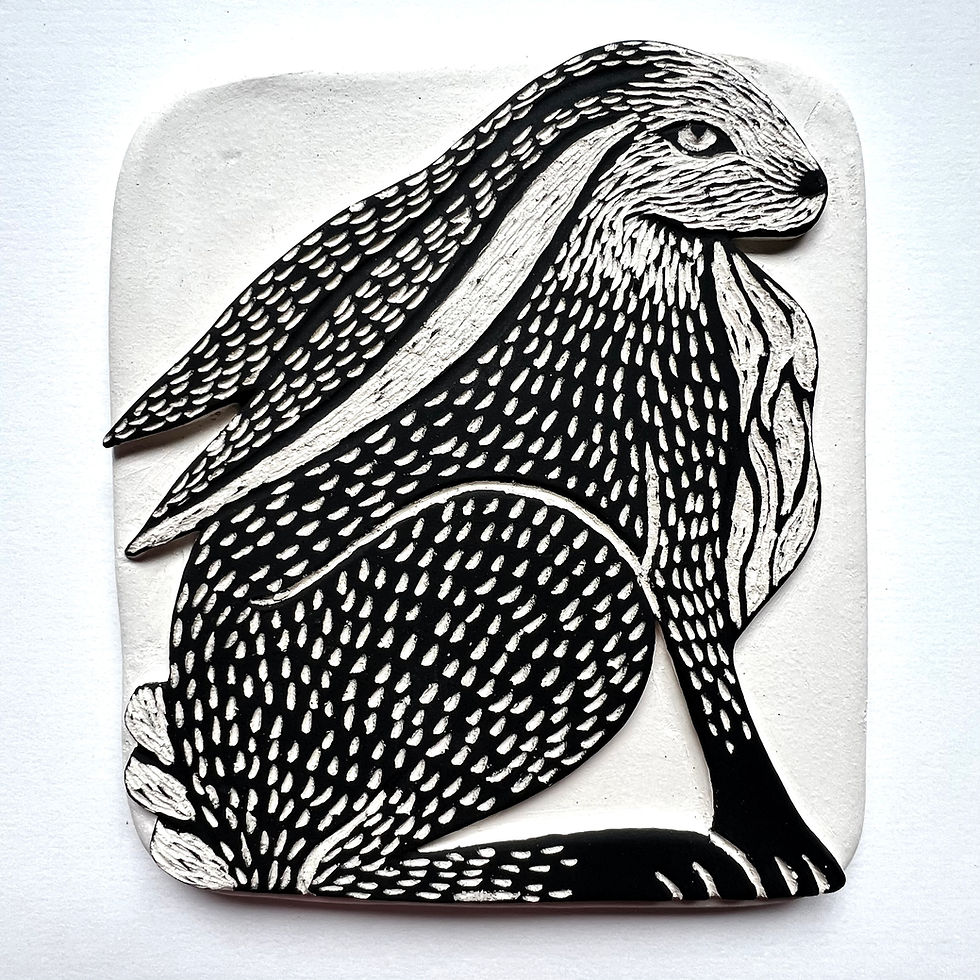 Thumbnail: Sgraffito Watching Hare - ears down