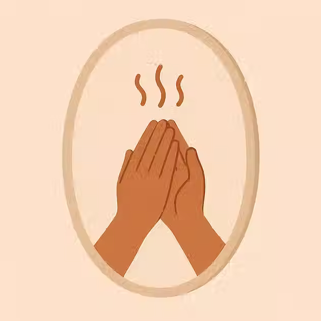 A mirror image of a hand depicting self love and compassion
