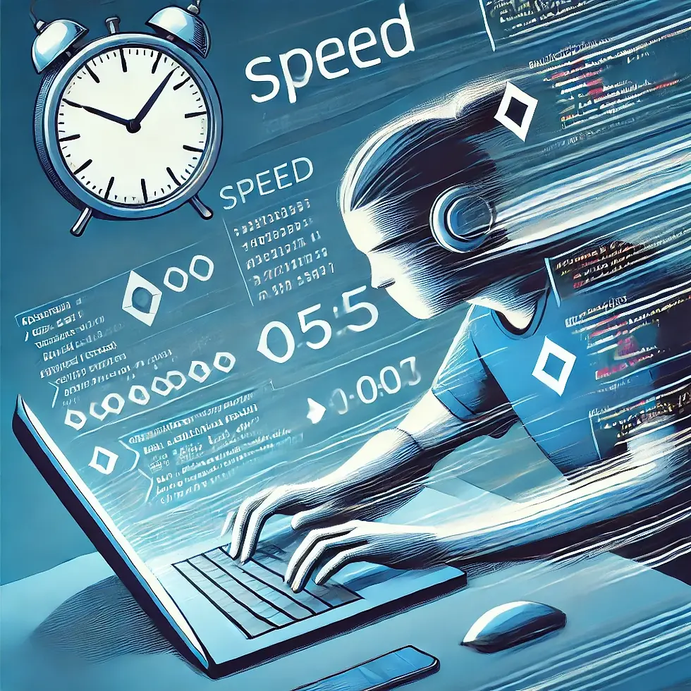 visual representation of practice drills for speed, illustrating the intense focus and fast-paced nature of solving multiple timed tasks in coding.