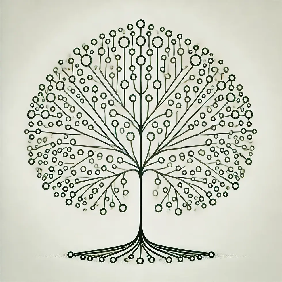 Vector art of binary tree illustration