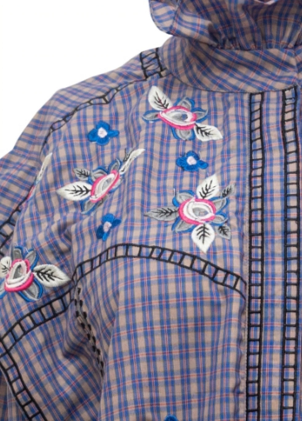 Miniature : LOULOU DRESS EMBROIDERY FLOWERS TILES PURPLE