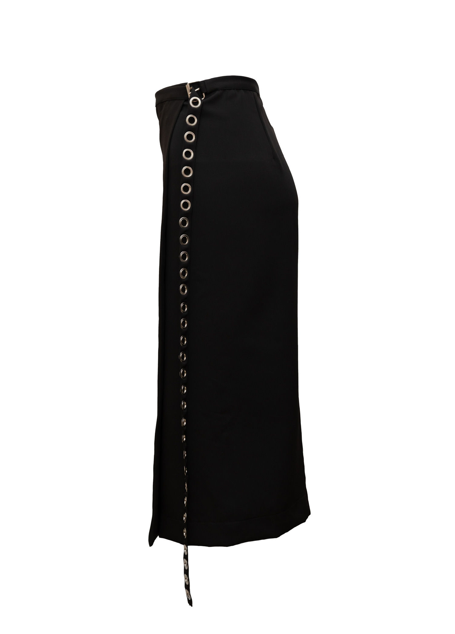 BLAKE SKIRT WRAP WITH EYELETS BELTS BLACK
