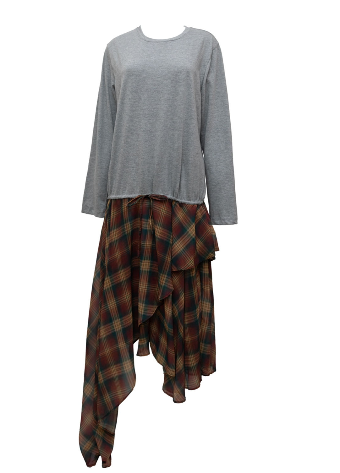 SARAH DRESS KNIT VERSION CARREAUX BROWN VISCOSE