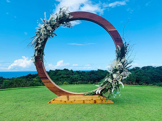 kauai wedding flowers floral arch circle