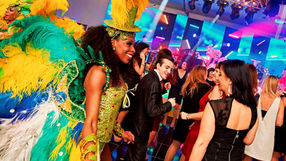 Tropicalia Brazilian dancer engaging guests at a corporate event in the UK
