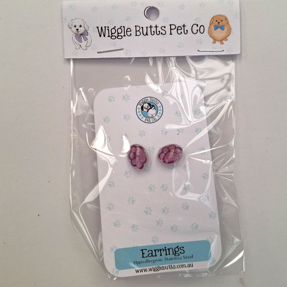 Purple Paw stud earrings