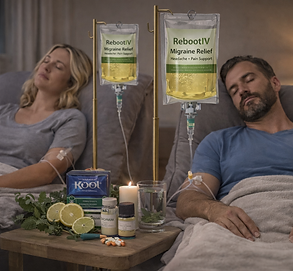 Migraine relief in a cozy setting.png