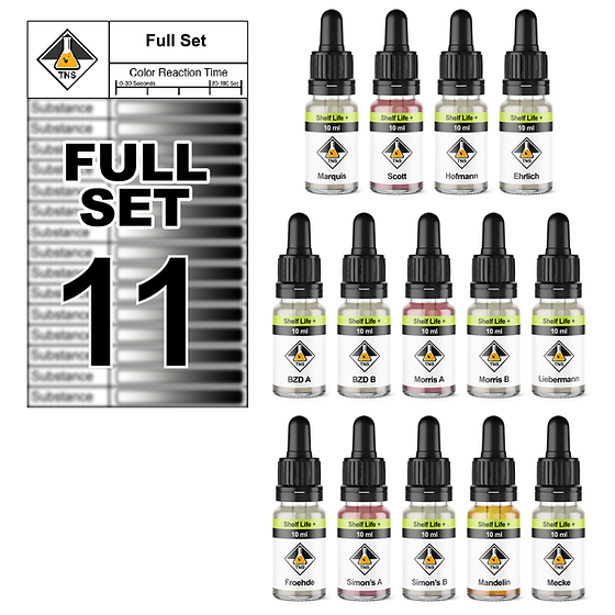 TN Scientific | FULL SET (11) Reagent Drug Testing Kit: Authenticate & Evaluate Purity TN Scientific | FULL SET (11) Reagent Drug Testing Kit: Authenticate & Evaluate Purity