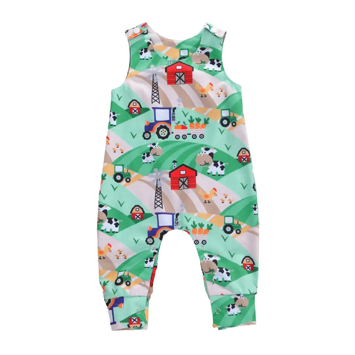 Citgeett Summer Newborn Baby Boys Girls Cotton Romper Sleeveless Button Jumpsuit
