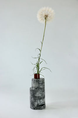 Vase, candle holder, architectural, cement, structural organic, weathered, urban, nature