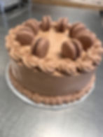 Chocolate cake with French macarons