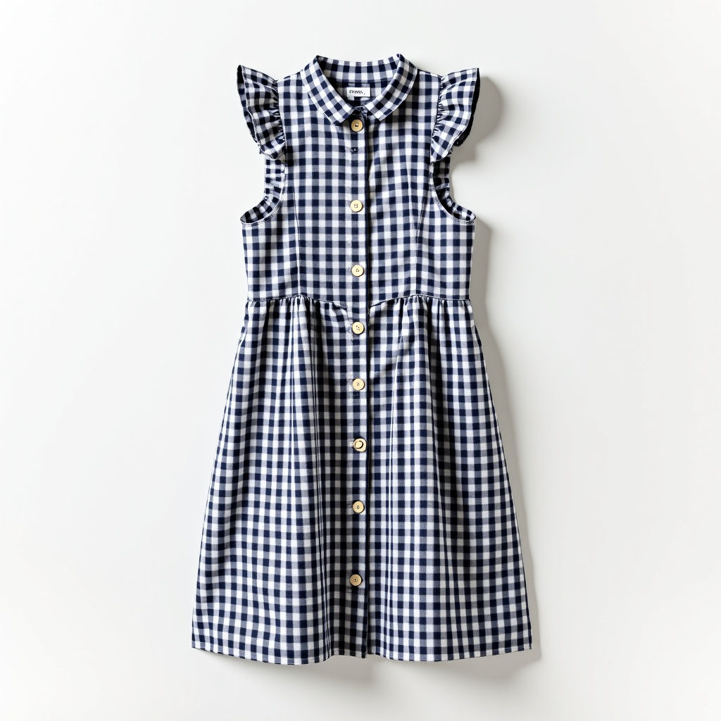 Gingham Button Front