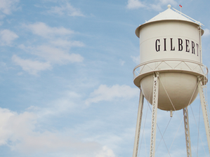 An image of the Gilbert, AZ water tower