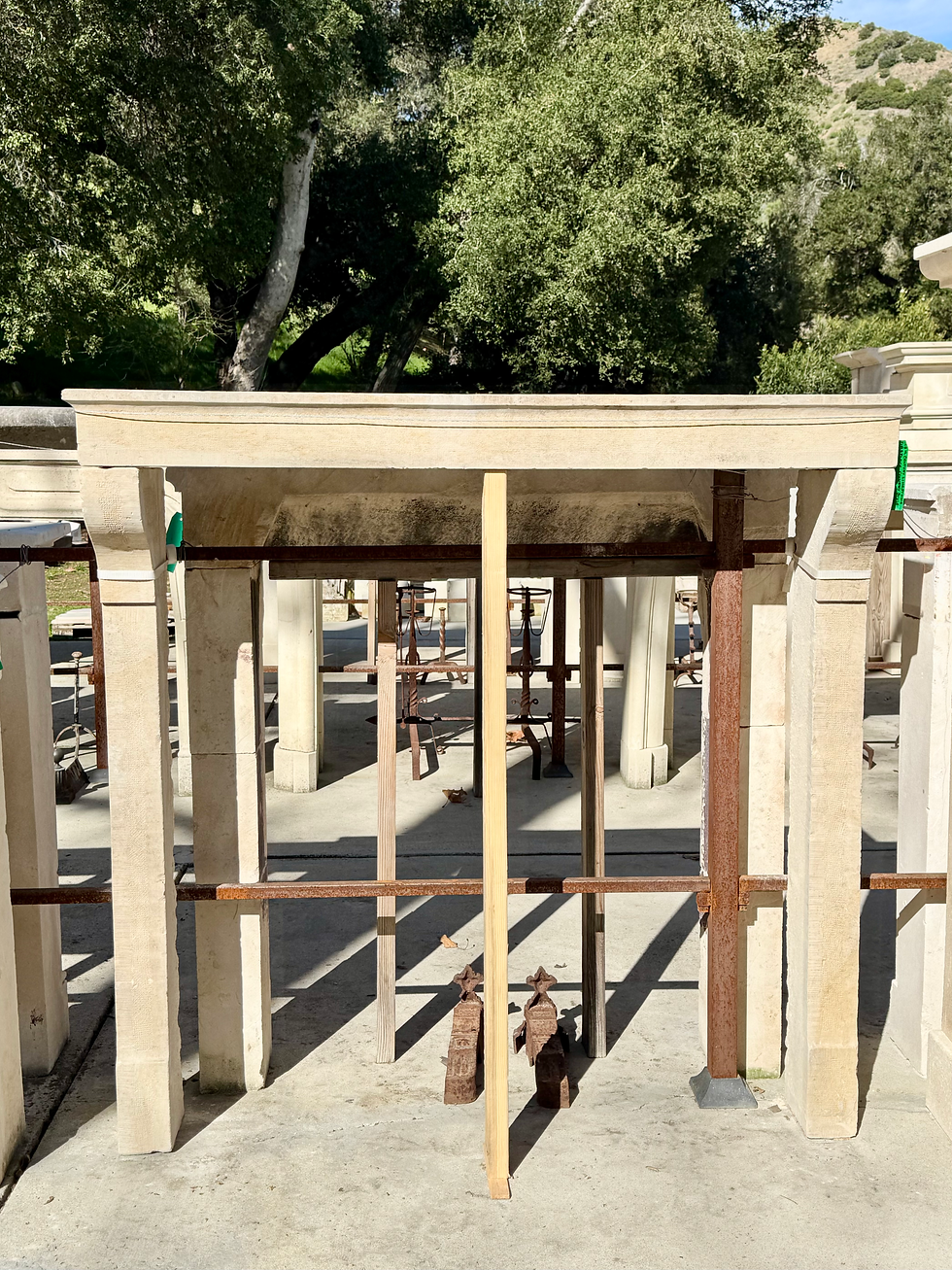 French Limestone Fireplace from France