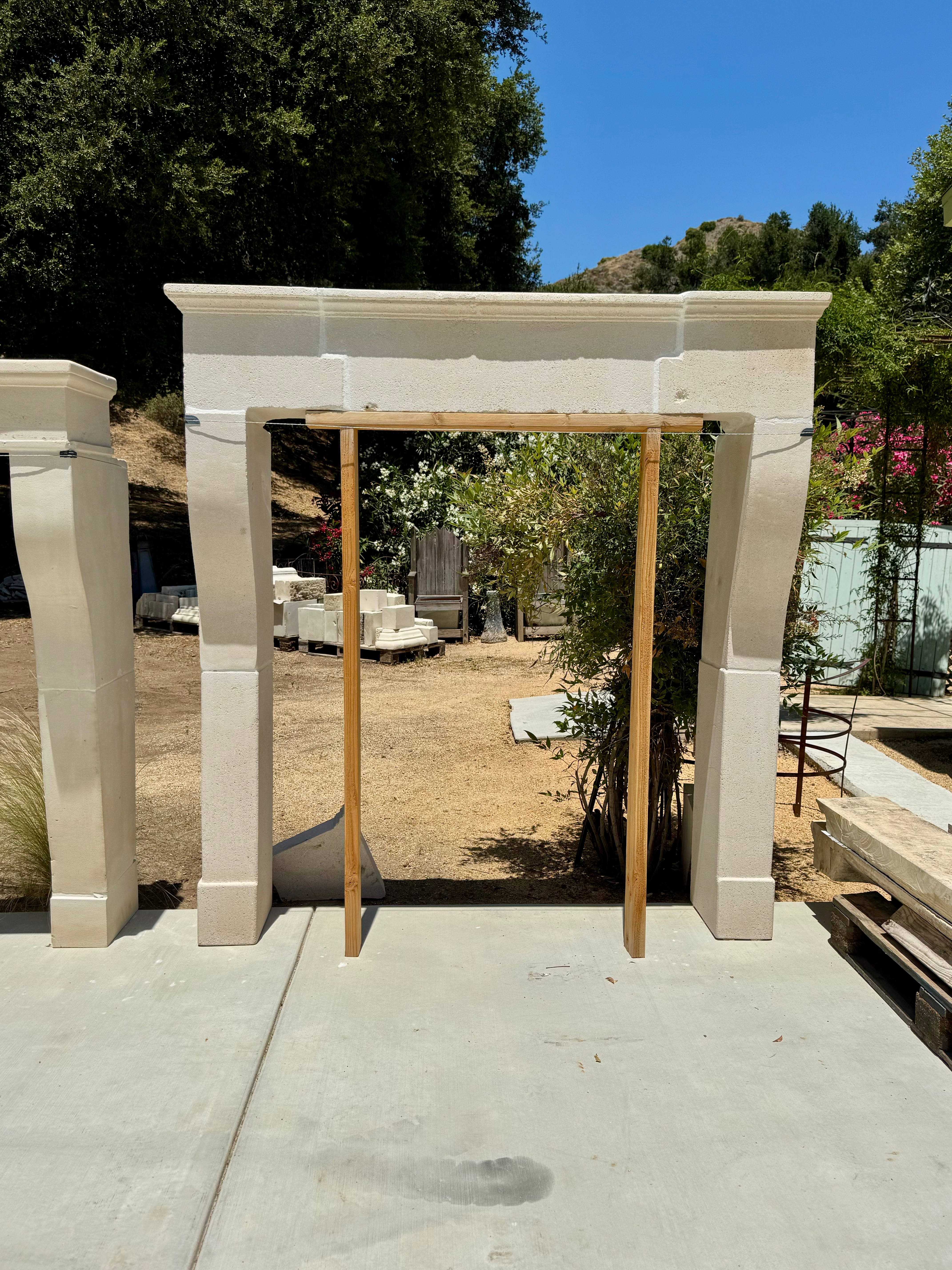 French Antique Limestone Fireplace for Homes