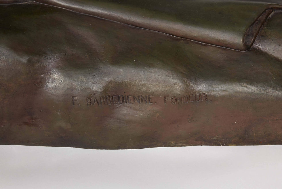 Thumbnail: Antique Bronze statue by F. BARBEDIENNE, from The Soldier of Marathon J.P. Cortot