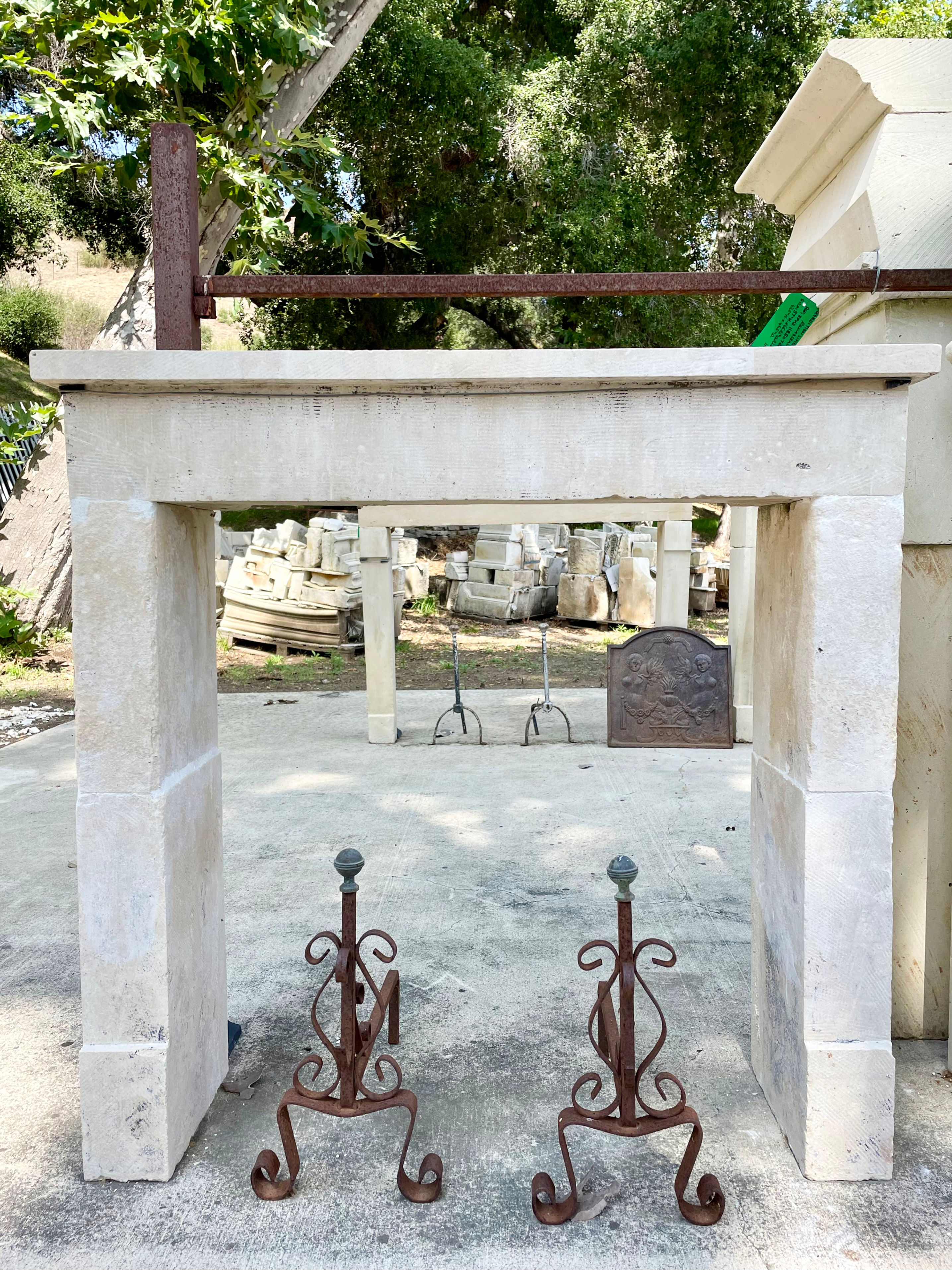 Antique Limestone Fireplace FPHD.1214