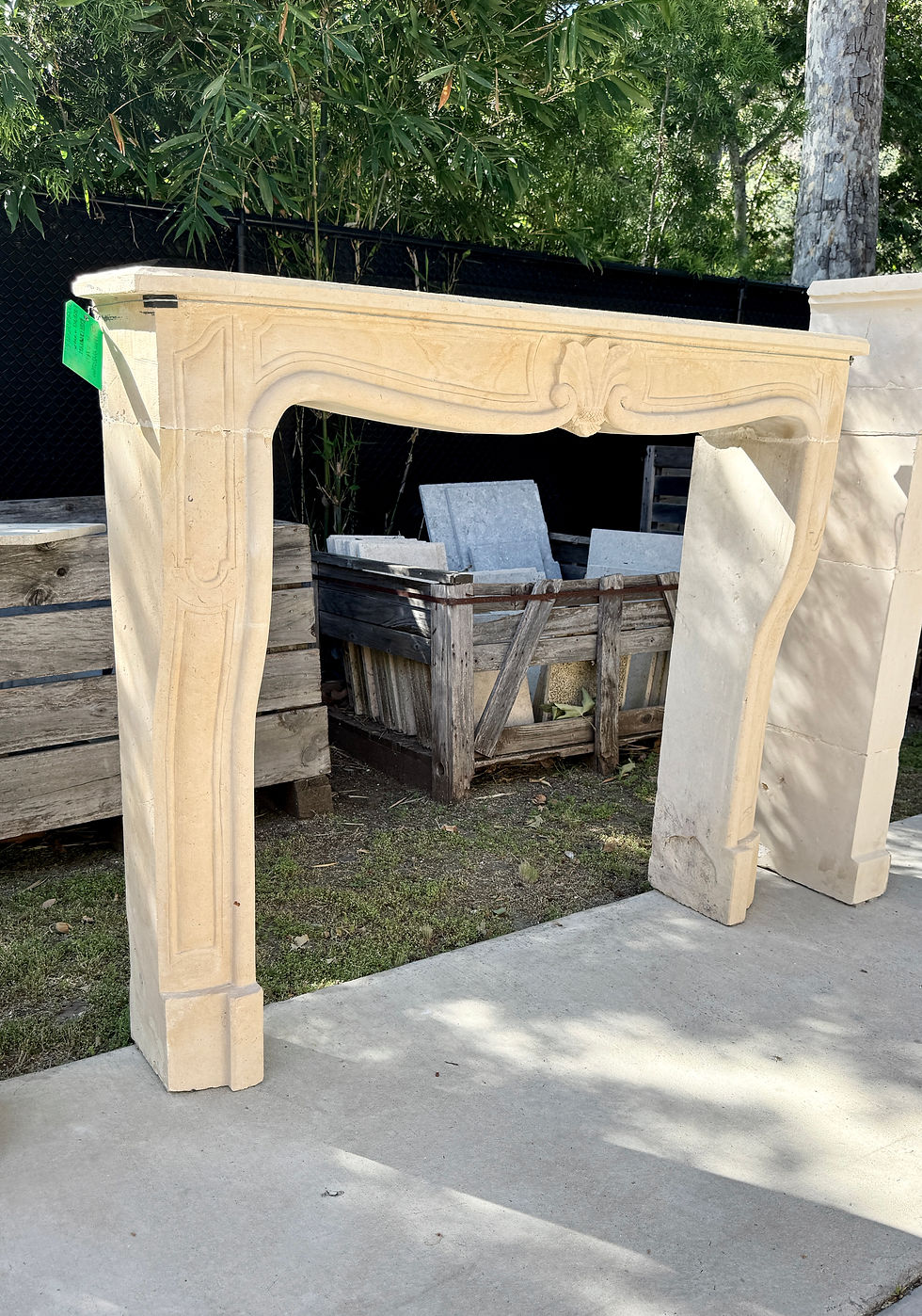 Thumbnail: Antique French Limestone Fireplace at Charme D'antan