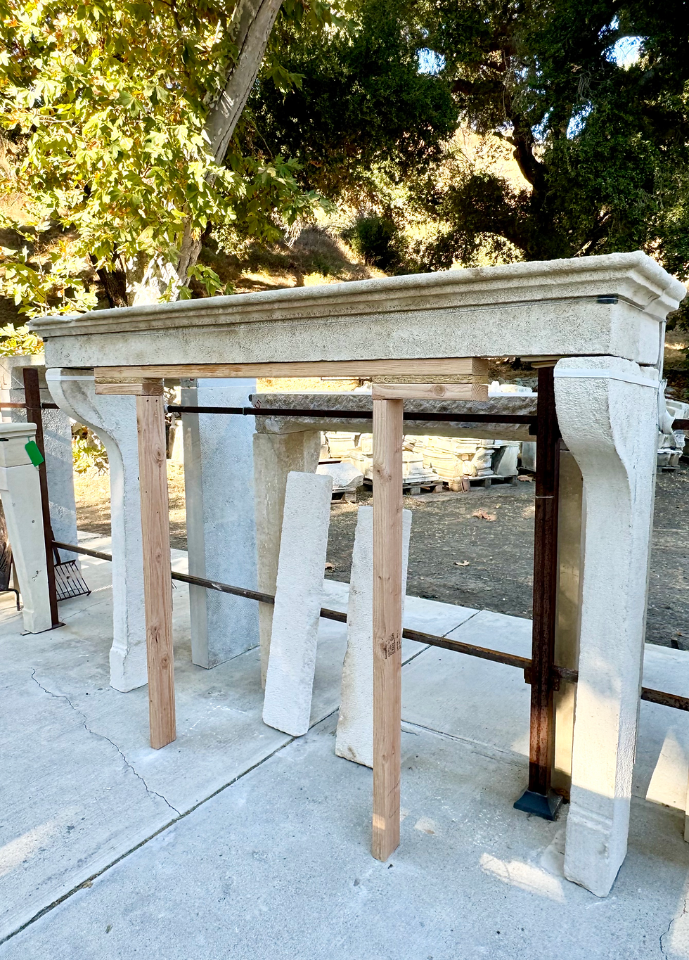 Thumbnail: Antique Limestone Fireplace From France at Charme D'antan