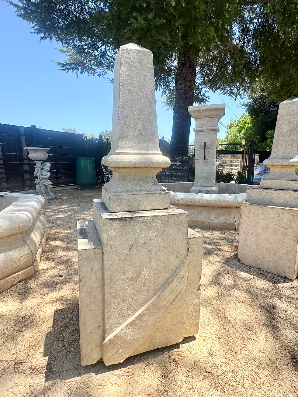 Pair Of Obelisk with stand made from glazed Terra Cotta