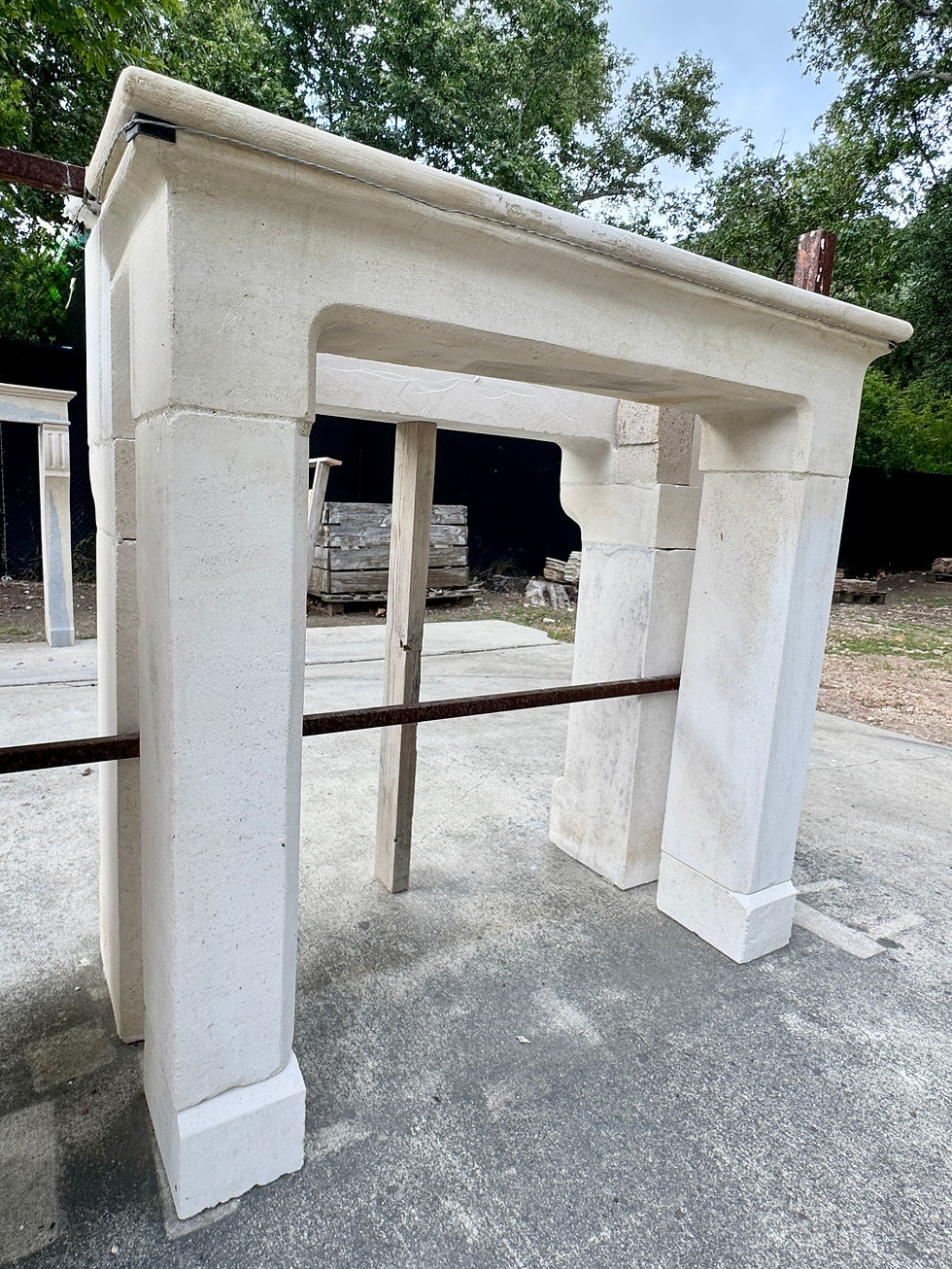 Thumbnail: Antique French Limestone Fireplace at Charme D'Antan