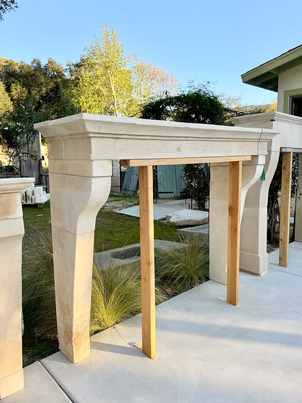 Thumbnail: Antique Limestone Fireplace from France