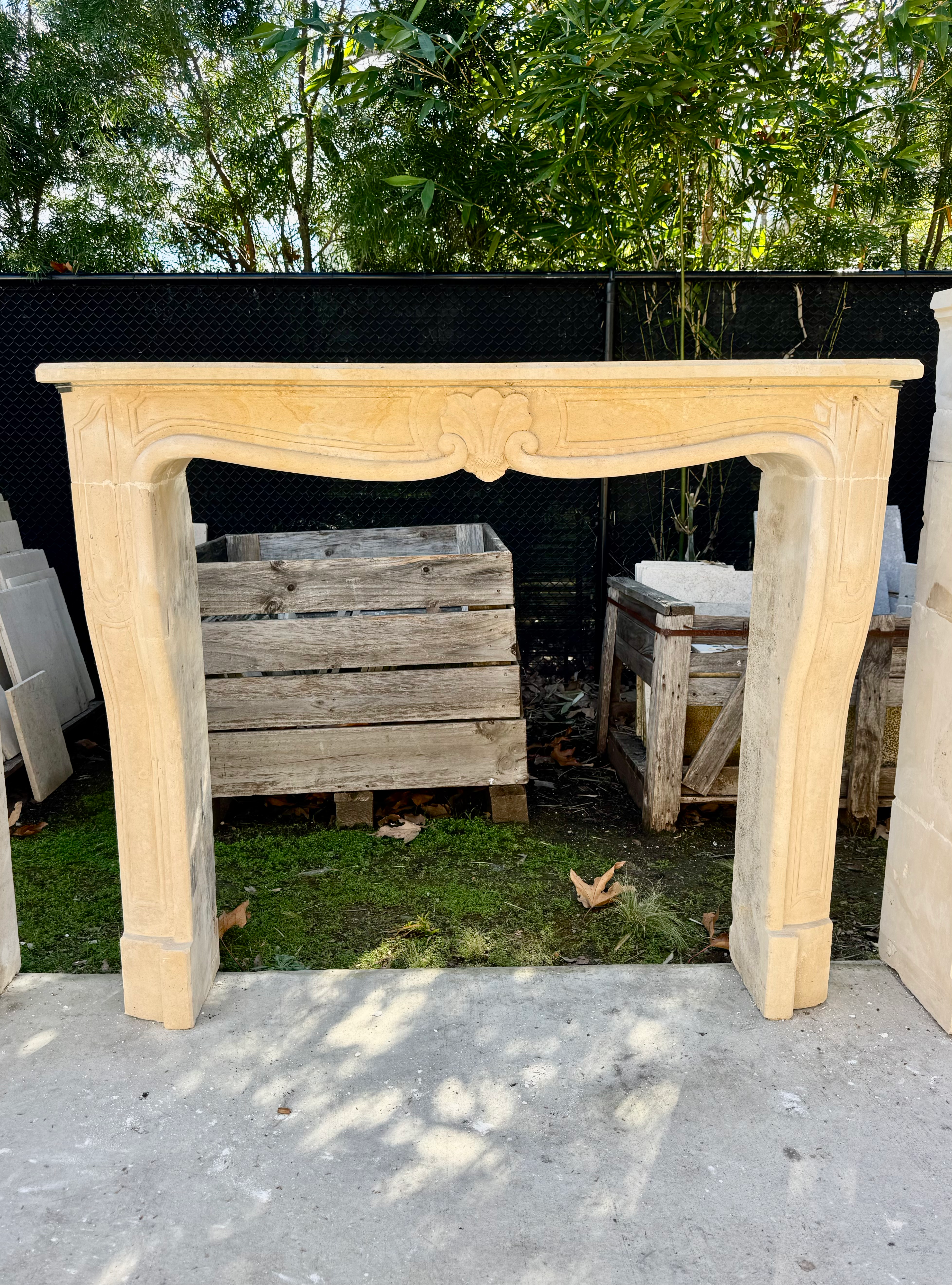 French Limestone Fireplace from France