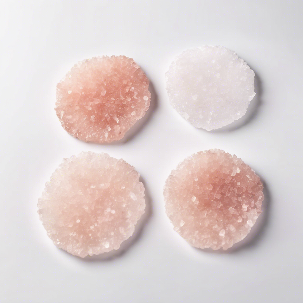 Polished Himalayan rock salt coasters with mineral patterns Handcrafted Himalayan rock salt coasters in gift packaging