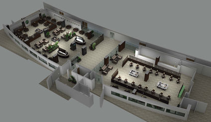 Planta 3D do interior moderno do Sporting