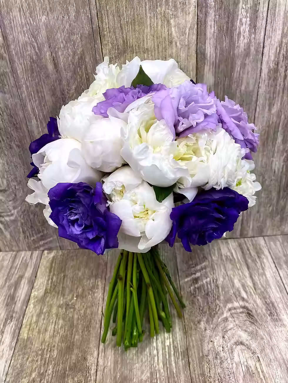 Price: $300.00
Nothing but purple lisianthus and white peonies.