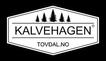 KALVEHAGEN hvit tett LOGO sort bakgrunn.