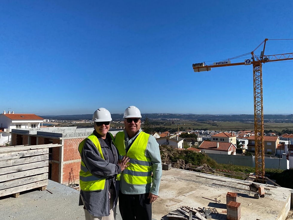 Jeff and Amy on the first visit to the site of their new apartment
