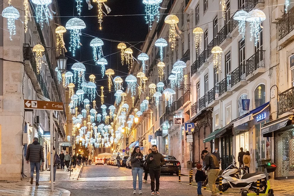 Christmas lights in Lisbon Portugal 2021