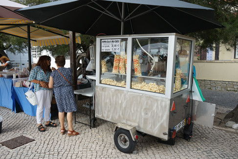 Famous popcorn vendor in Sao Pedro de Moel - Portugal