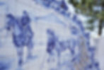 traditional hand painted tiles depicting a farmer in Coto - Caldas da Rainha - Silver Coast Portugal