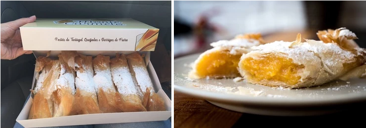 Creamy filling of Pasteis de Tentegul traditional Portuguese pastry