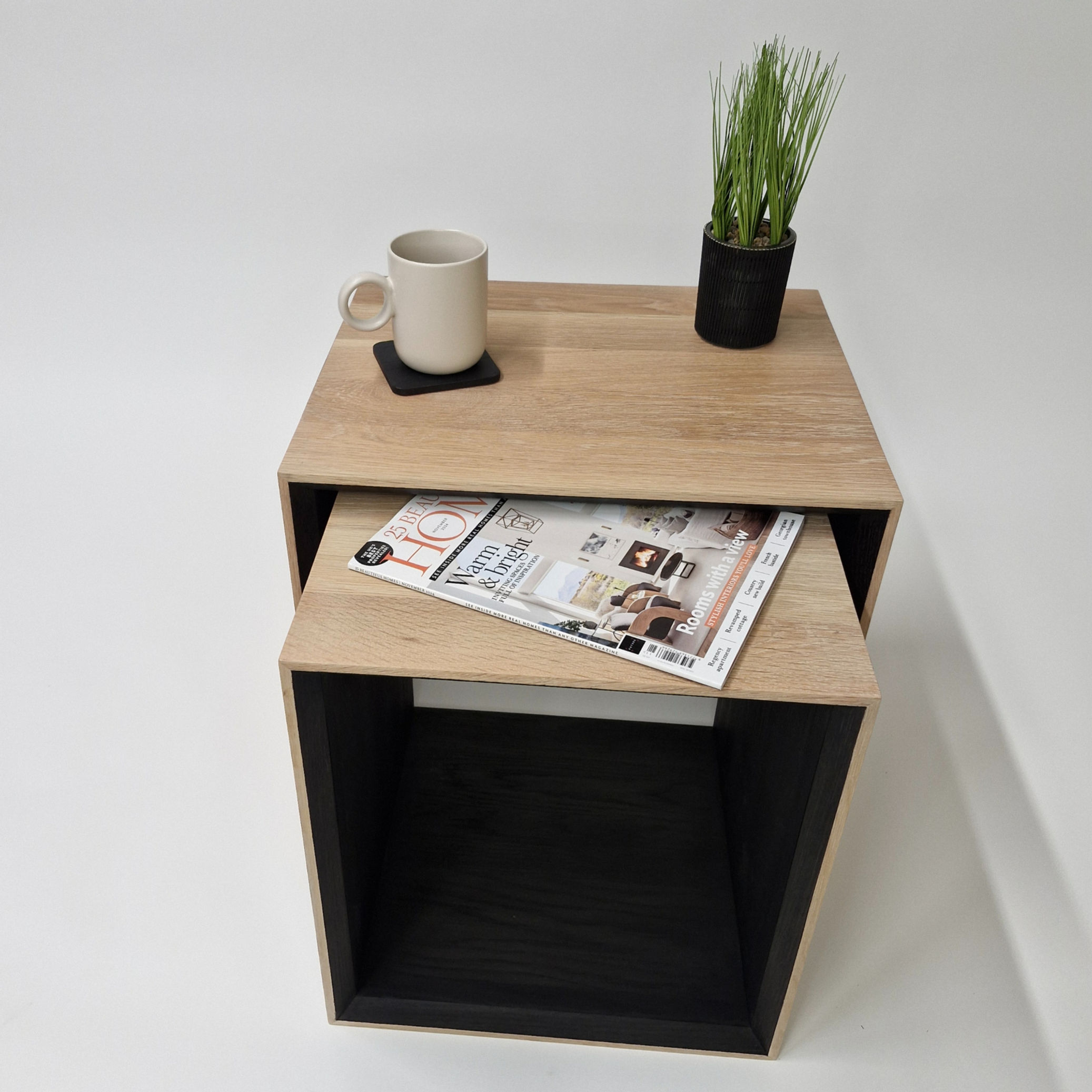 White Oak Nest of tables top view