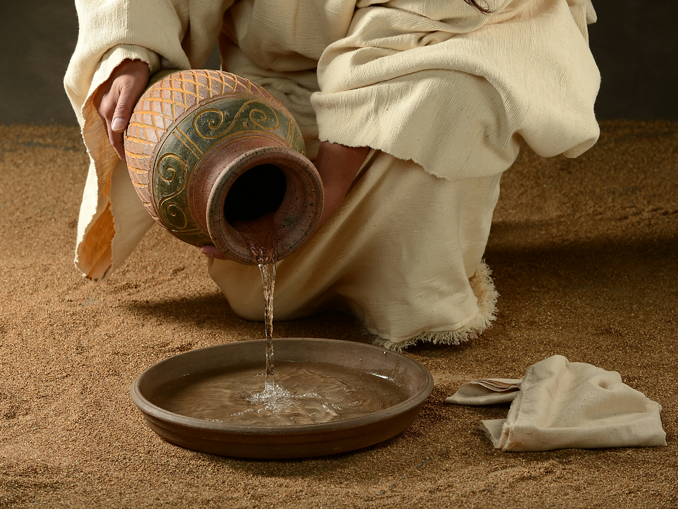 Jesus preparing to wash feet