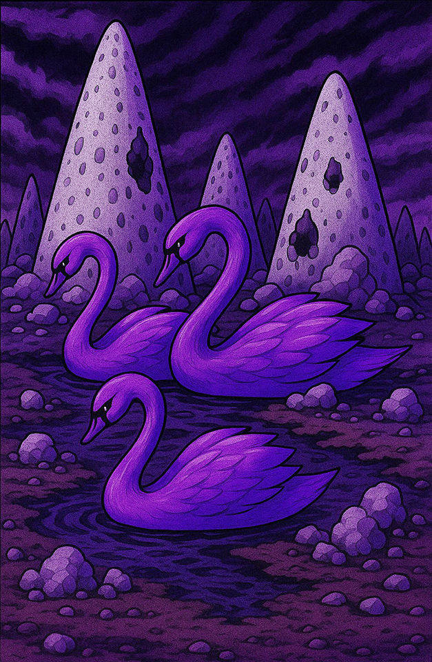 Kunstintervention VIOLETTE SCHWÄNE 