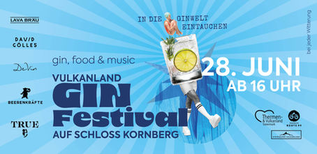Vulkanland Gin Festival auf Schloss Kornberg am 28. Juni. Ein Fest für Ginliebhaber