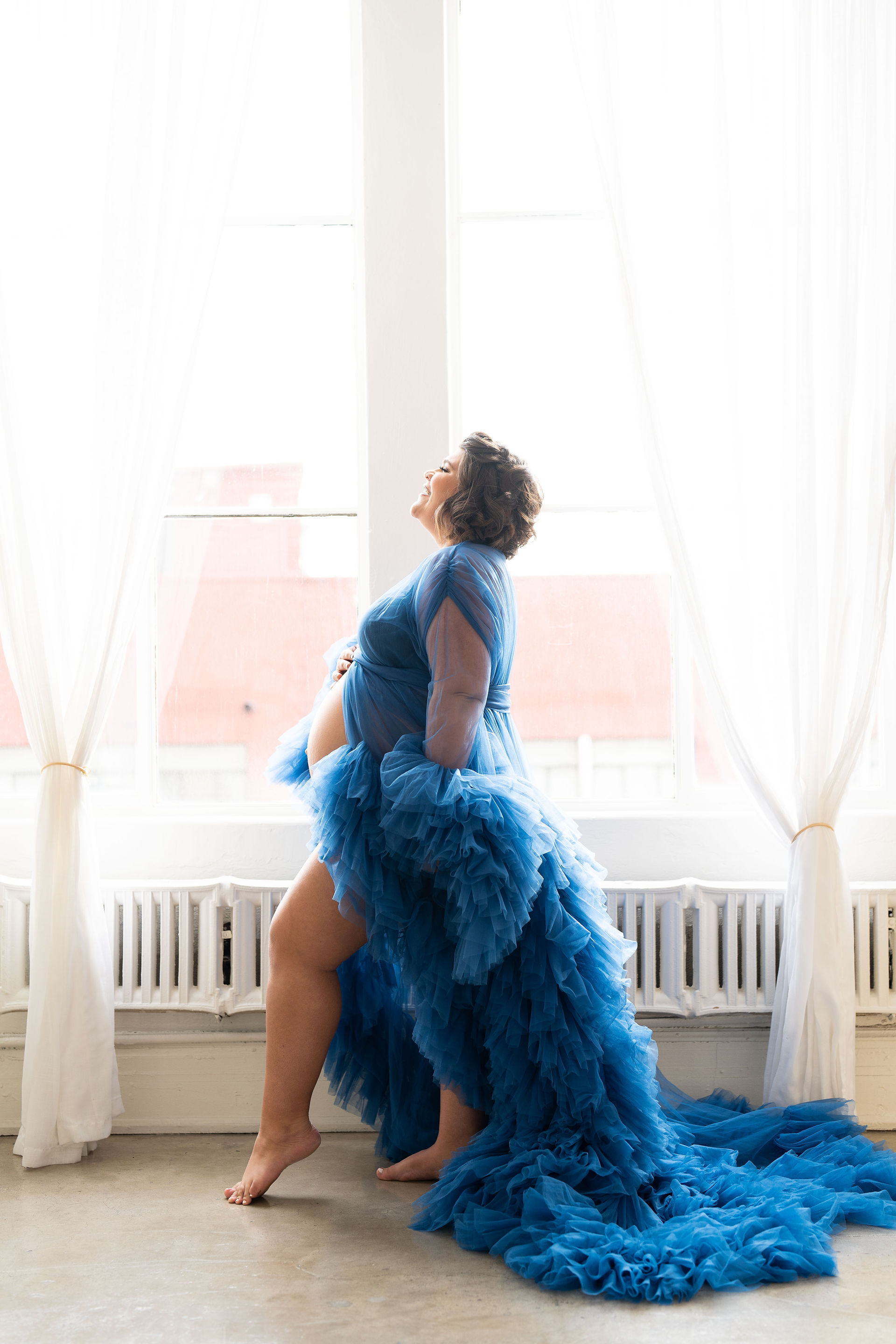 Downtown LA Natural Light Studio Maternity Photo