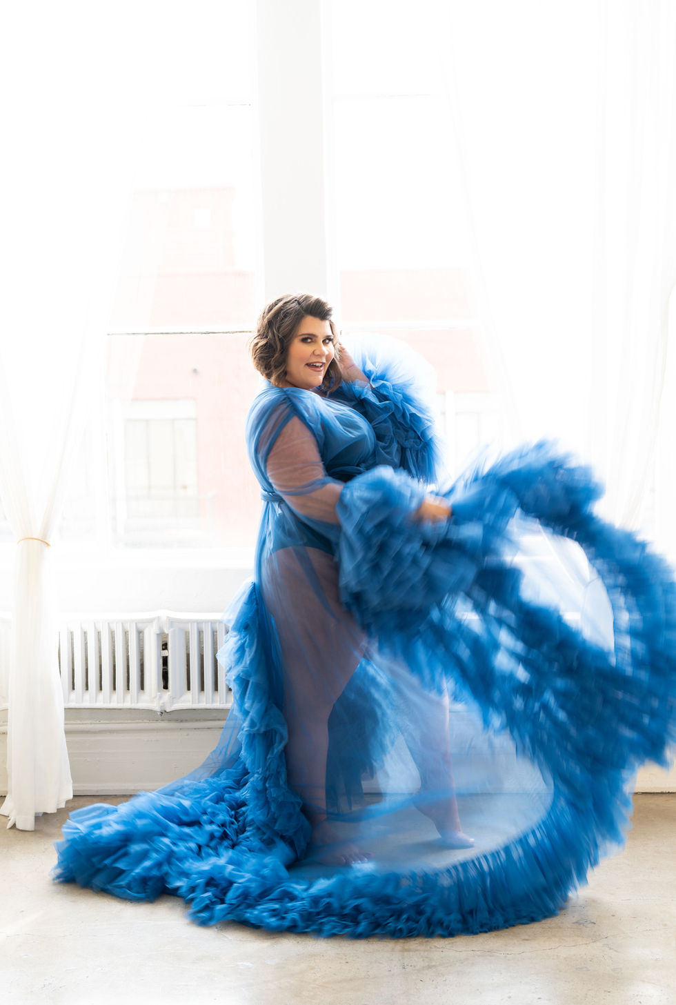 Downtown LA Natural Light Studio Maternity Photo