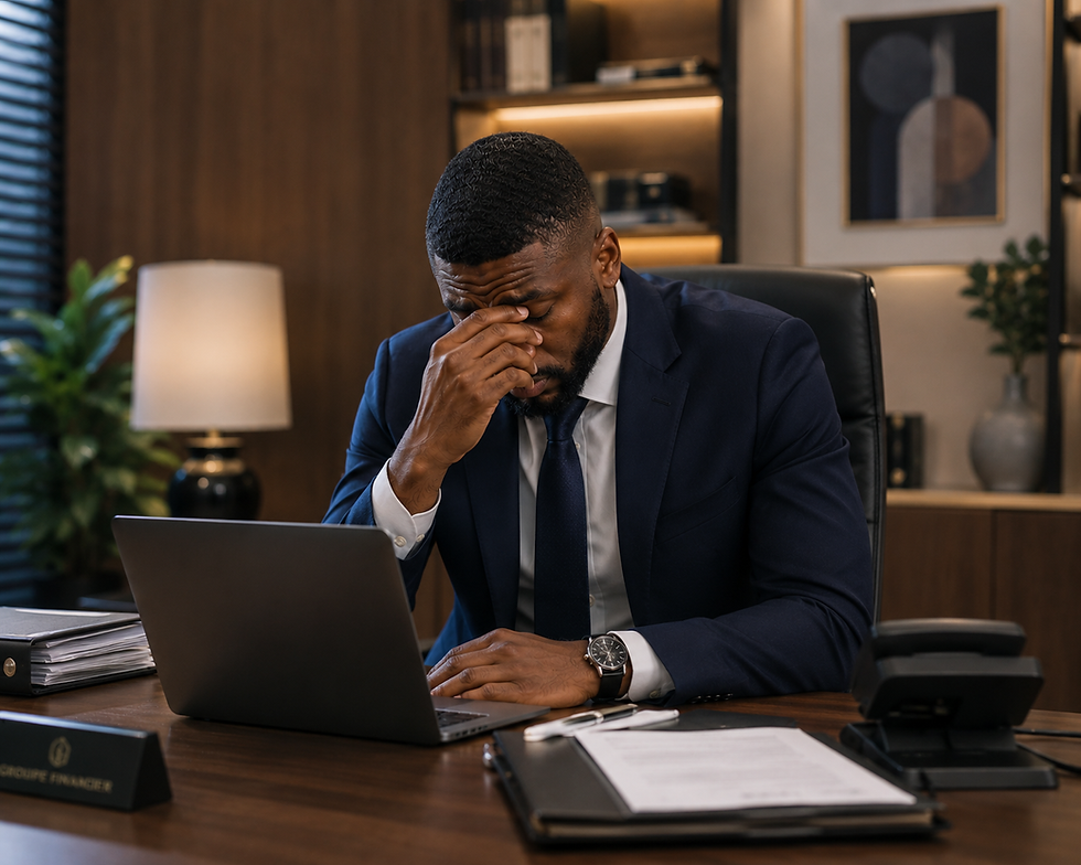 Homme souffrant de stress et d'anxiété dans un cadre professionel