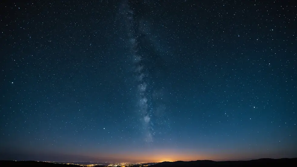 Wide angle view of night sky filled with stars