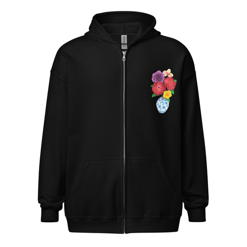 Flower Noir Zip Hoodie - Unisex | Toddle Kids Artground